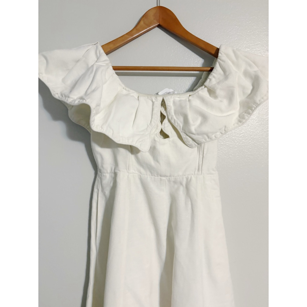 Sea New York Leona Linen Blend Scalloped Midi Dress - Picture 3 of 11